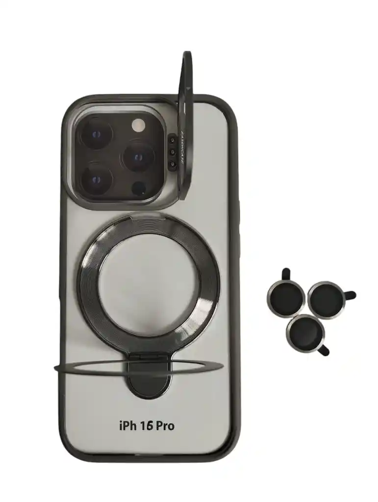 Estuche Para Iphone 16 Pro Soporte Duo Kit Lentes En Titanio