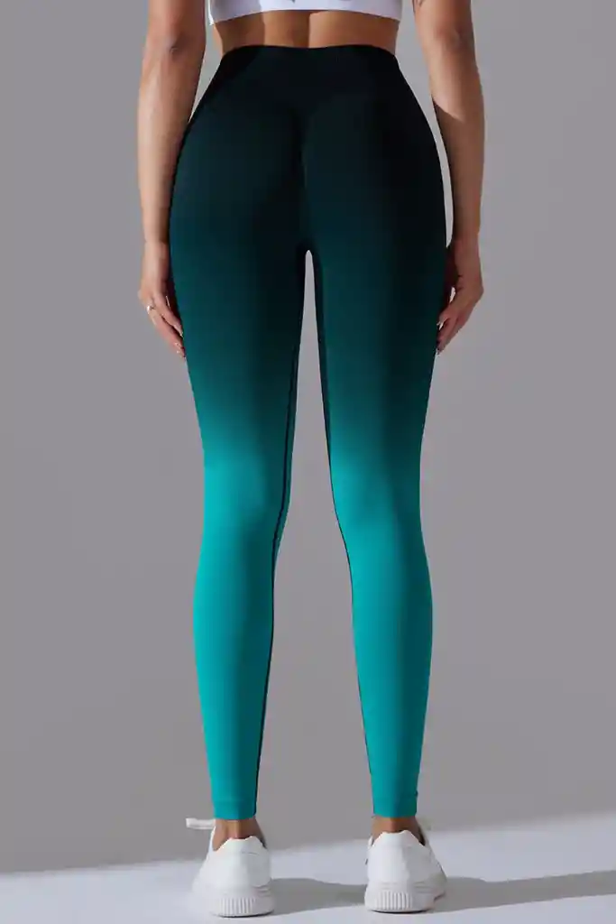 Leggins Yoga Bicolor Verde-negro Push Up