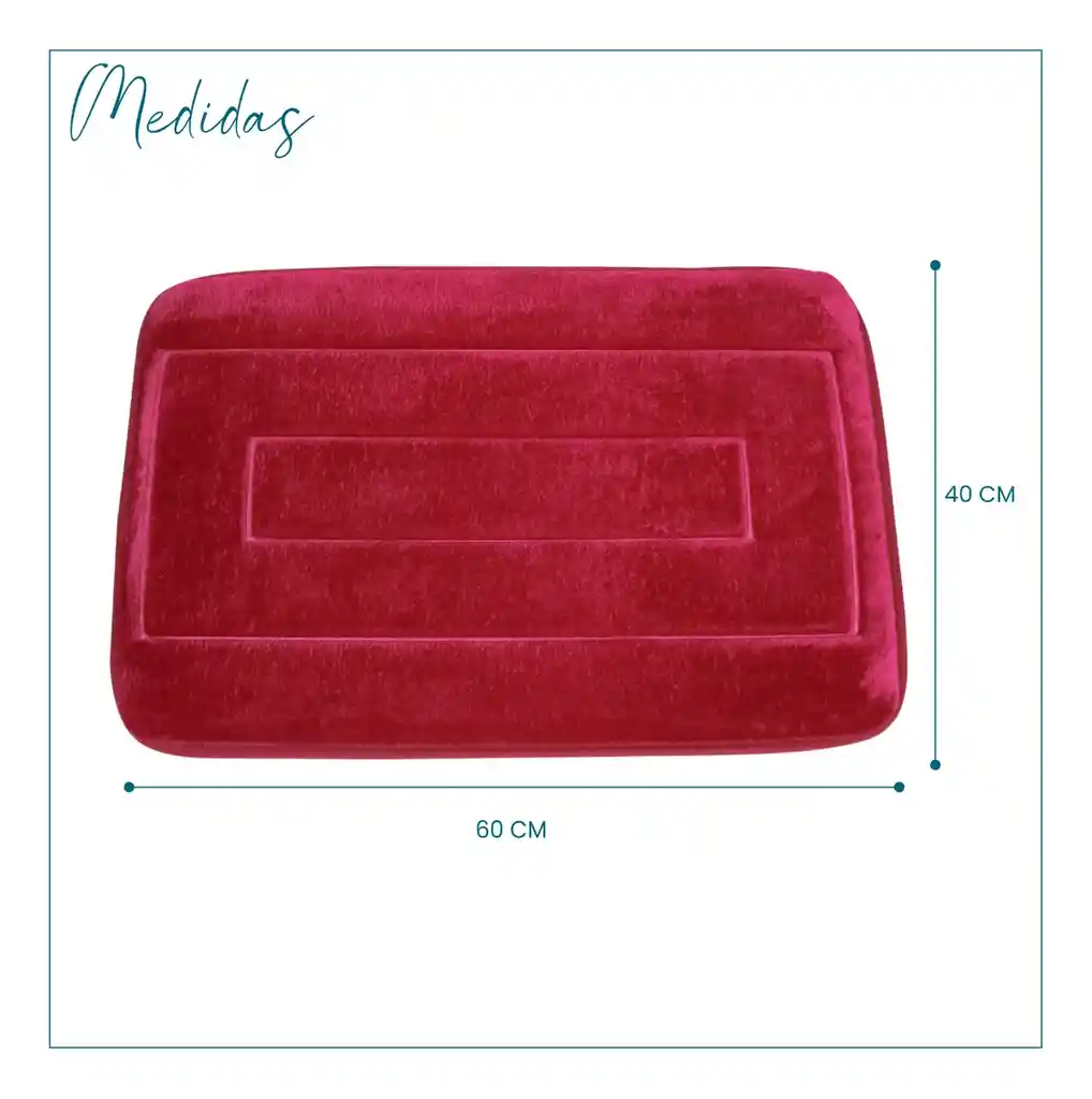 Tapete Antideslizante Para Hogar Suave Peluche Absorbente Rojo