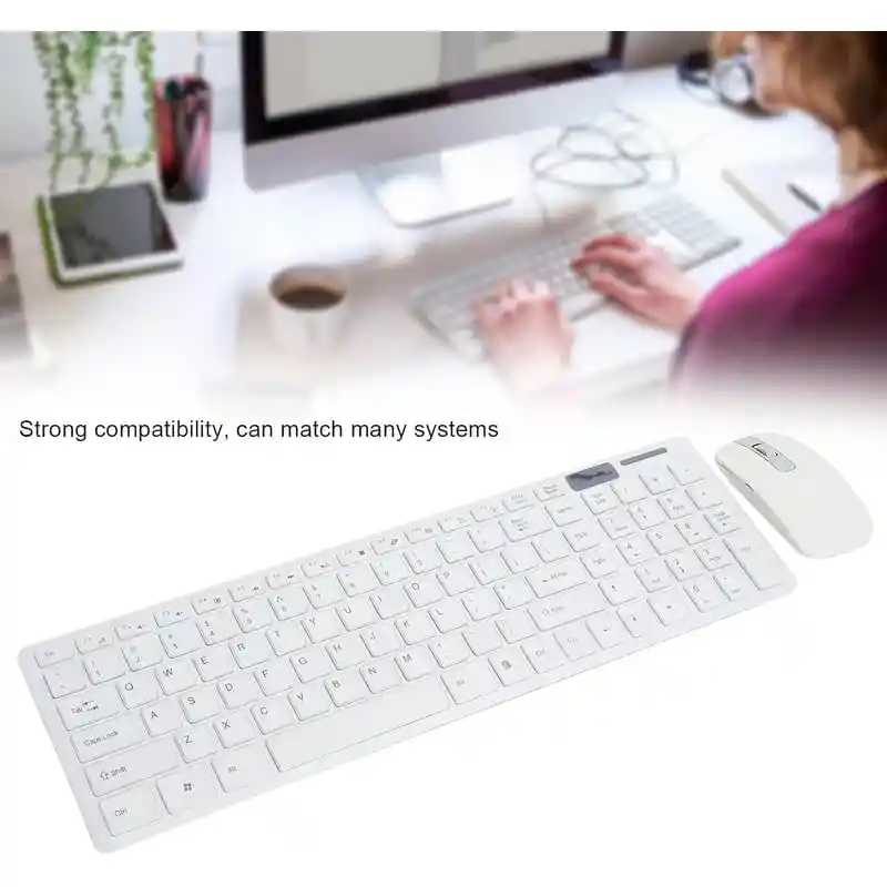 Combo Teclado Y Mouse K06 Inalambrico Ultra Fino + Forro Protector
