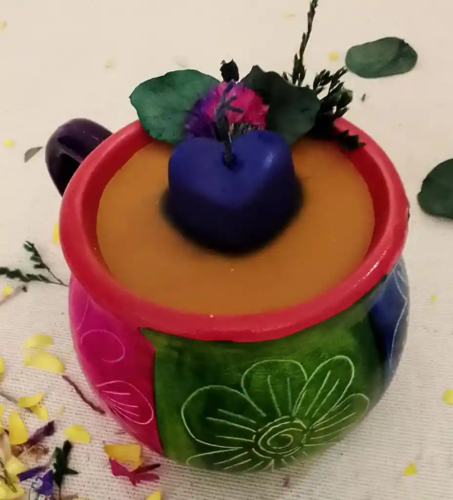 Vela Frutos Amarillos En Vaso De Ráquira