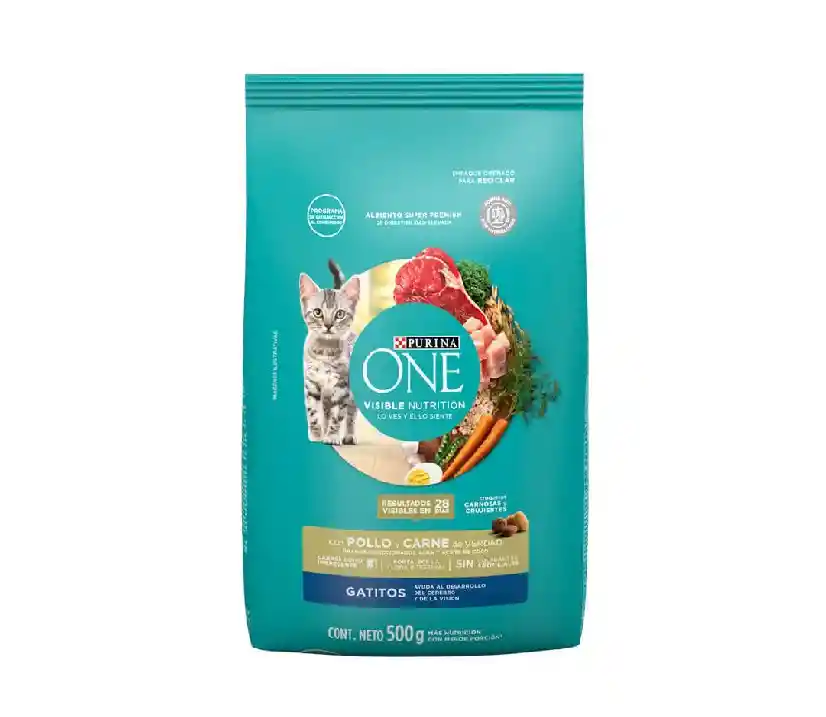 Purina One Gatitos X 500gr (pollo Y Carne)