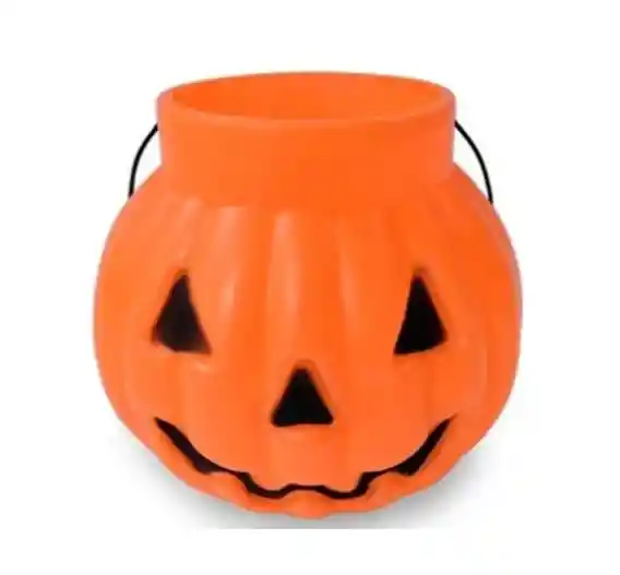 Calabaza De Plastico Tradicional Para Dulces Halloween