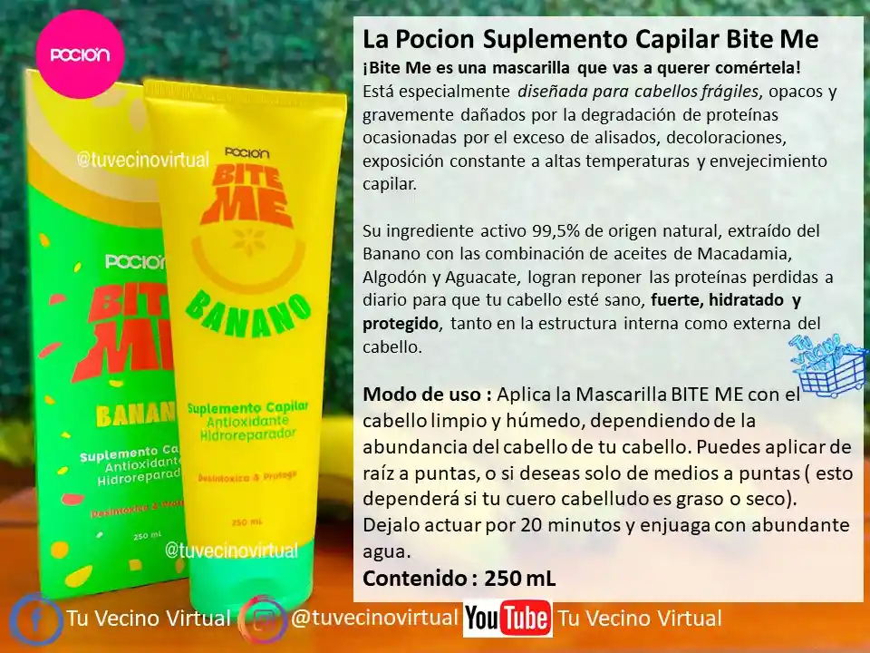 Tratamiento Acondicionador Y Bite Me Suplemento Capilar La Pocion