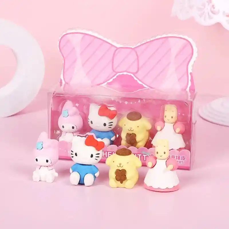 Set X 4 Borradores Kawaii Sanrio