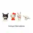 Set X 4 Borradores Kawaii Sanrio