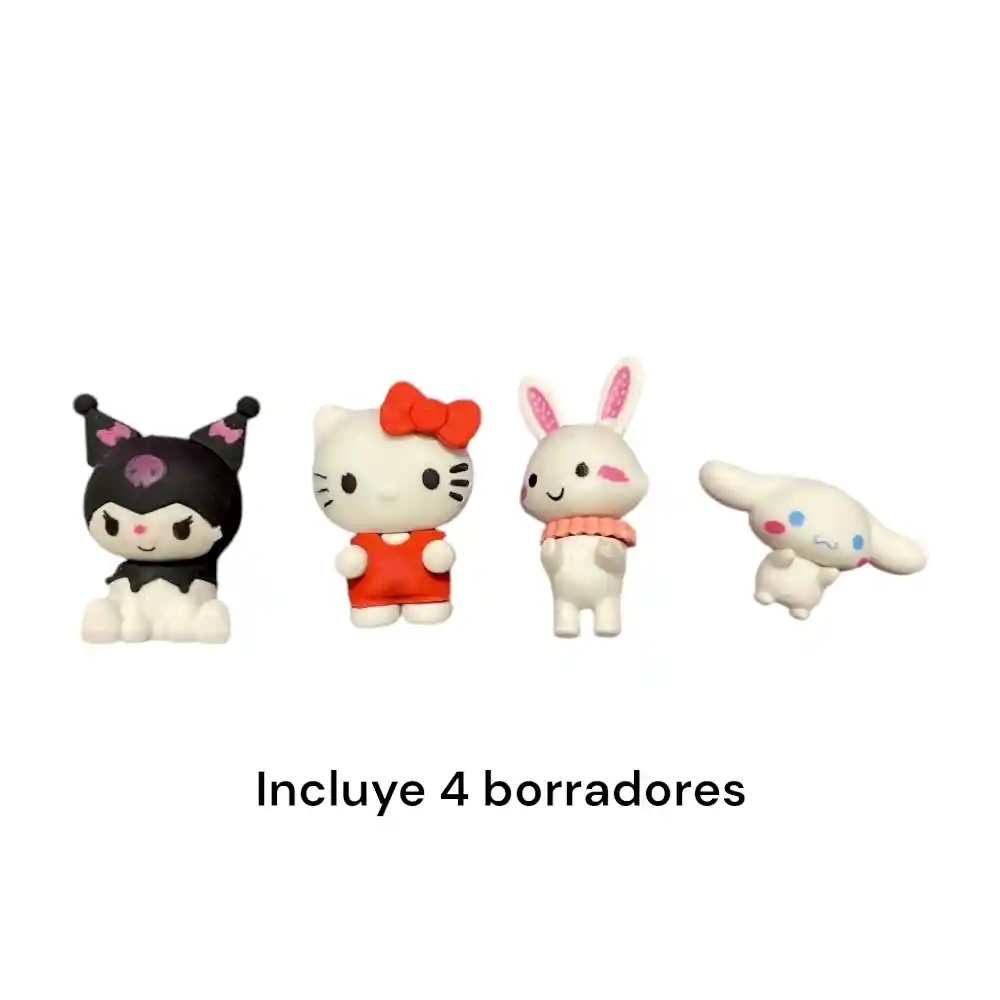 Set X 4 Borradores Kawaii Sanrio