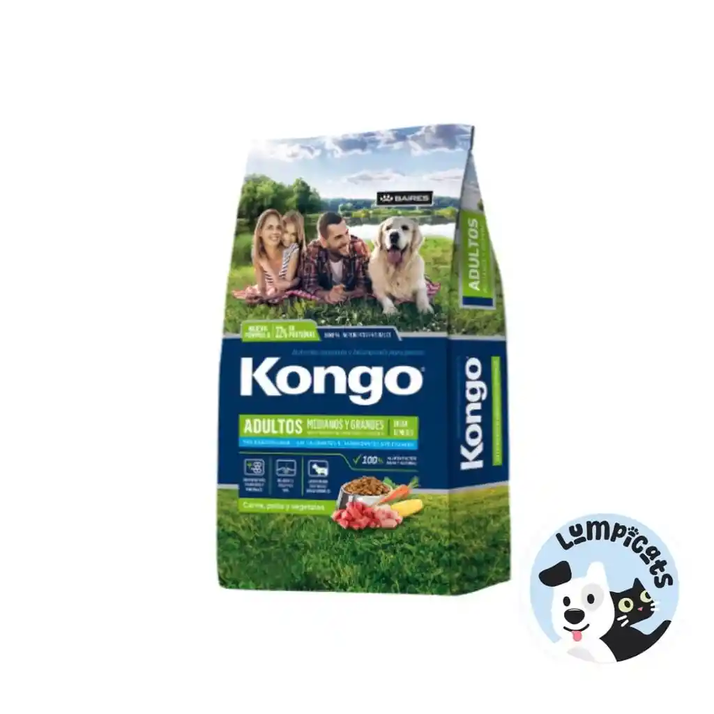 Kongo Perros Medianos Y Grandes 21+3 Kg Comida Para Perros