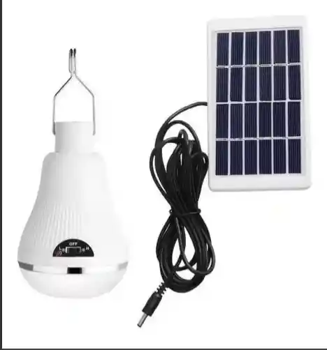 Lampara Ampolleta Led 10w + Panel Solar Camping Portátil