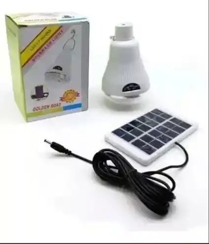 Lampara Ampolleta Led 10w + Panel Solar Camping Portátil