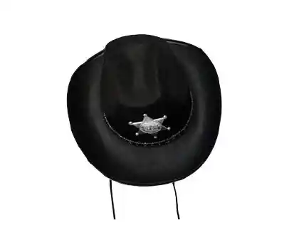 Sombrero Sheriff Para Niño Negro Hora Loca Carnaval Halloween