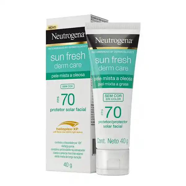 Protector Solar Facial Sin Tono Neutrogena Sun Fresh Derm Care Fps70 40g