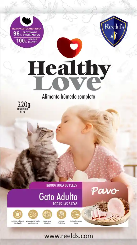 Healthy Love Gatos Adultos 220g Sabor Pavo