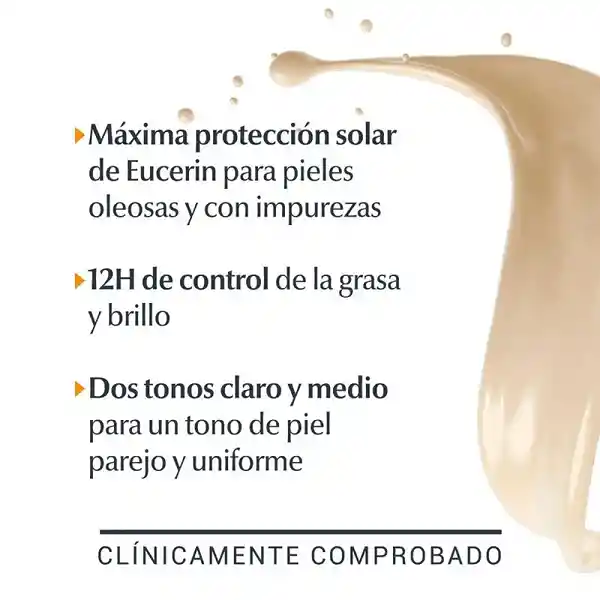 Protector Solar Eucerin Oil Control Tono Claro Fps50 Piel Mixta- Grasa 50ml