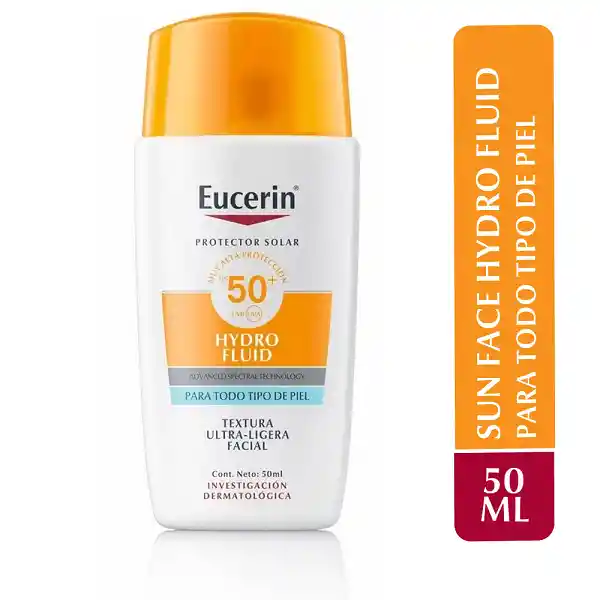 Protector Solar Eucerin Hydro Fluid Fps50 Textura Ultra-ligera 50ml