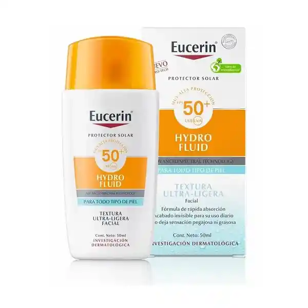 Protector Solar Eucerin Hydro Fluid Fps50 Textura Ultra-ligera 50ml