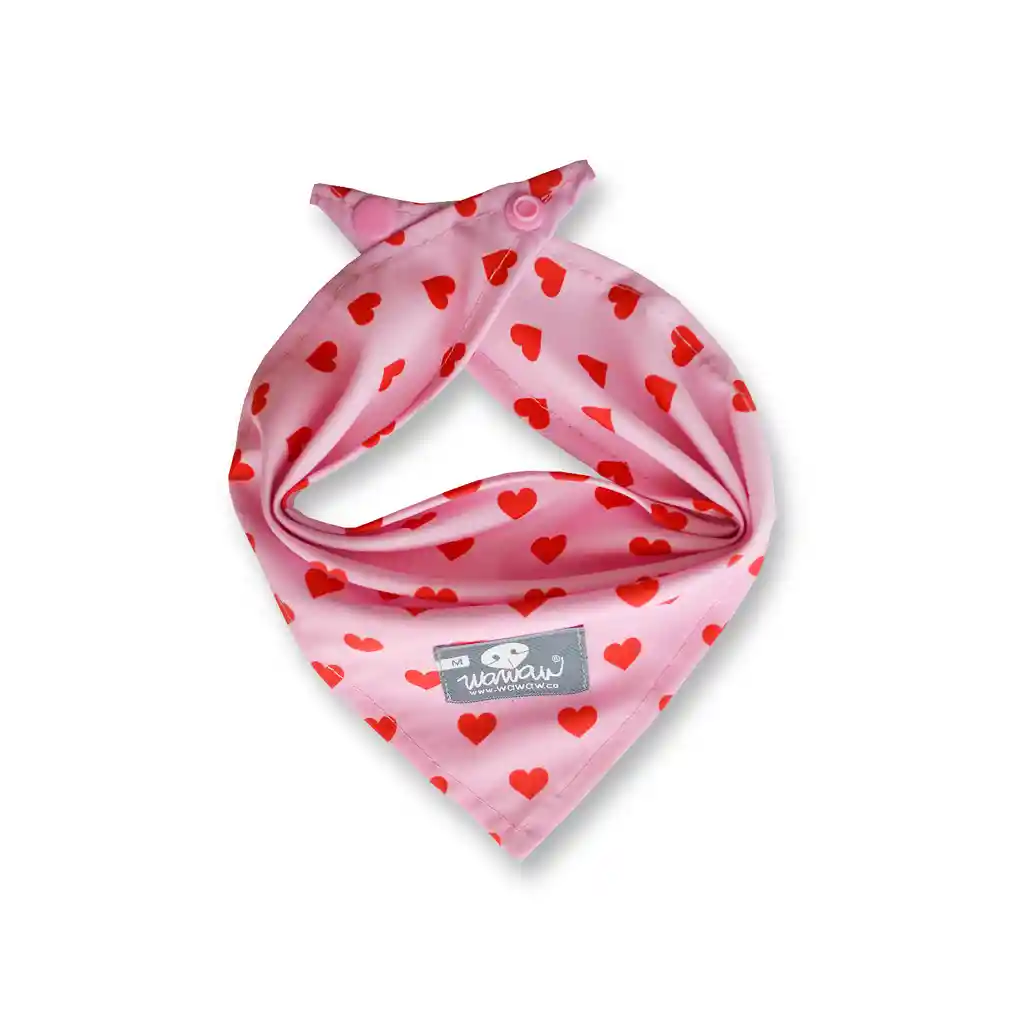 Pañoleta Para Perro Talla S Subliminal Rosa Corazones Rojos