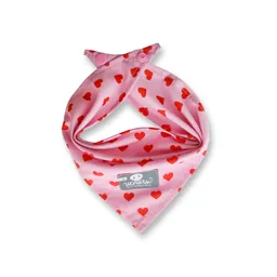 Pañoleta Para Perro Talla M Subliminal Rosa Corazones Rojos