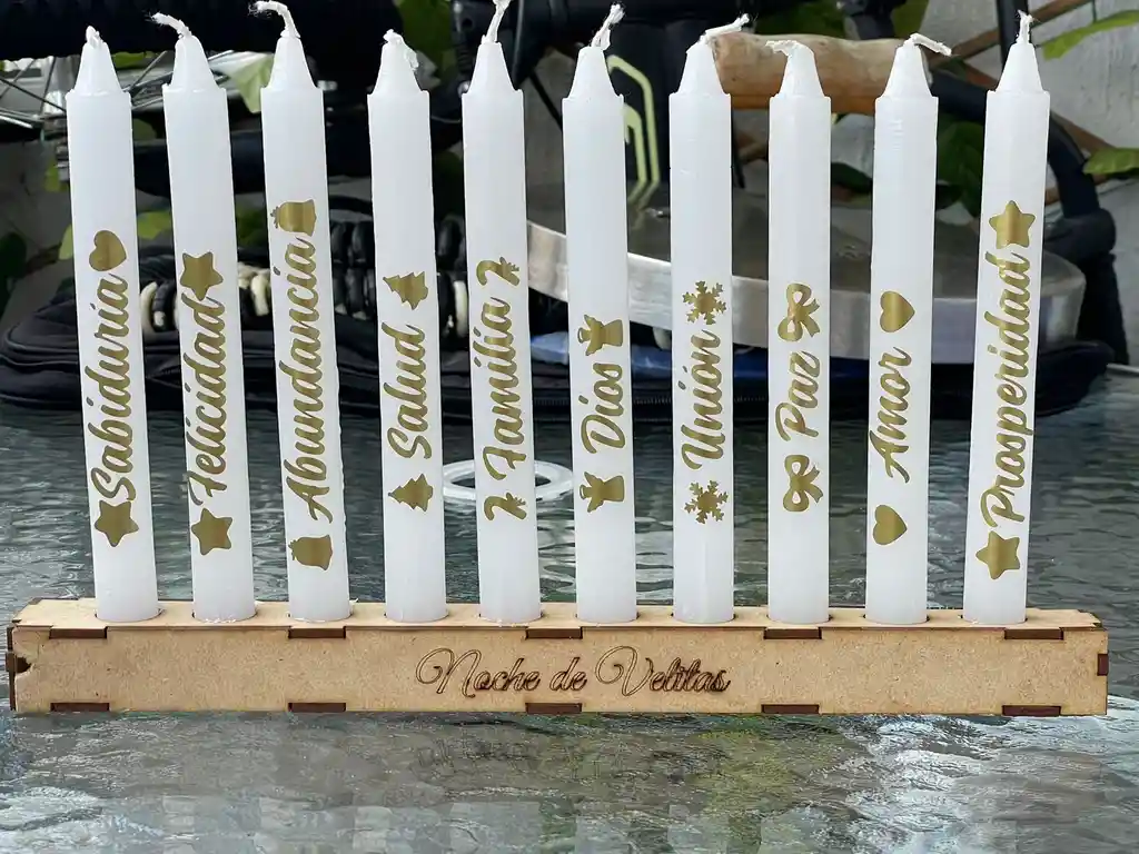 Velas Personalizadas Navideñas 10unidades Deseos