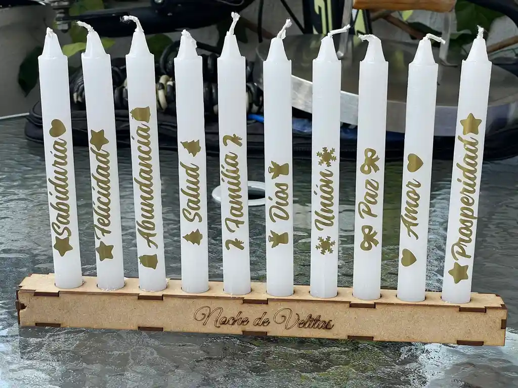 Velas Personalizadas Navideñas 10unidades Deseos