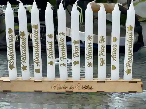 Velas Personalizadas Navideñas 10unidades Deseos