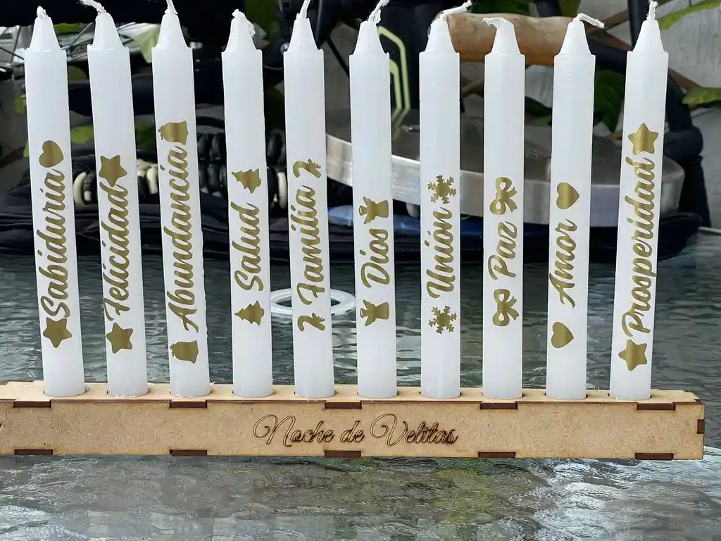 Velas Personalizadas Navideñas 10unidades Deseos