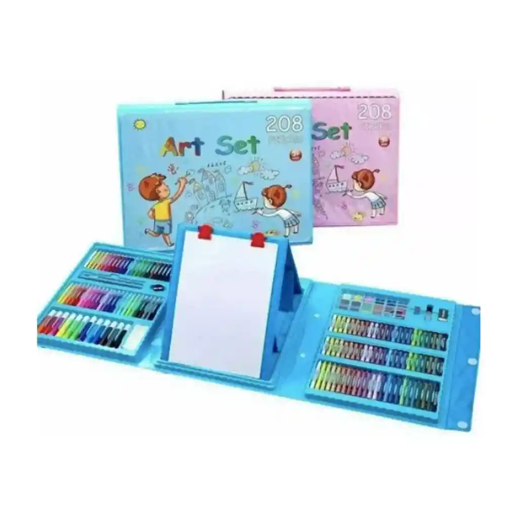 Set De Arte Niños Maleta 208 Piezas Crayón Plumones Colores