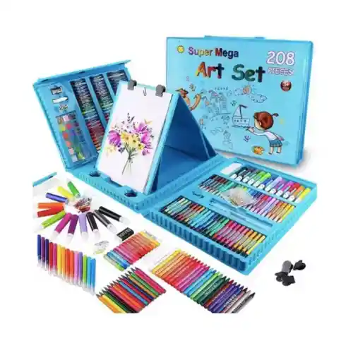 Set De Arte Niños Maleta 208 Piezas Crayón Plumones Colores