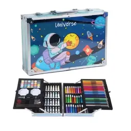 Kit/set De Arte Dibujo Maletín Metálico 145 Piezas Niños