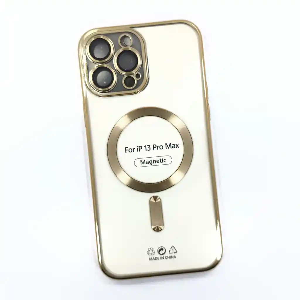 Estuche Iphone 13 Promax Electroplated Dorado