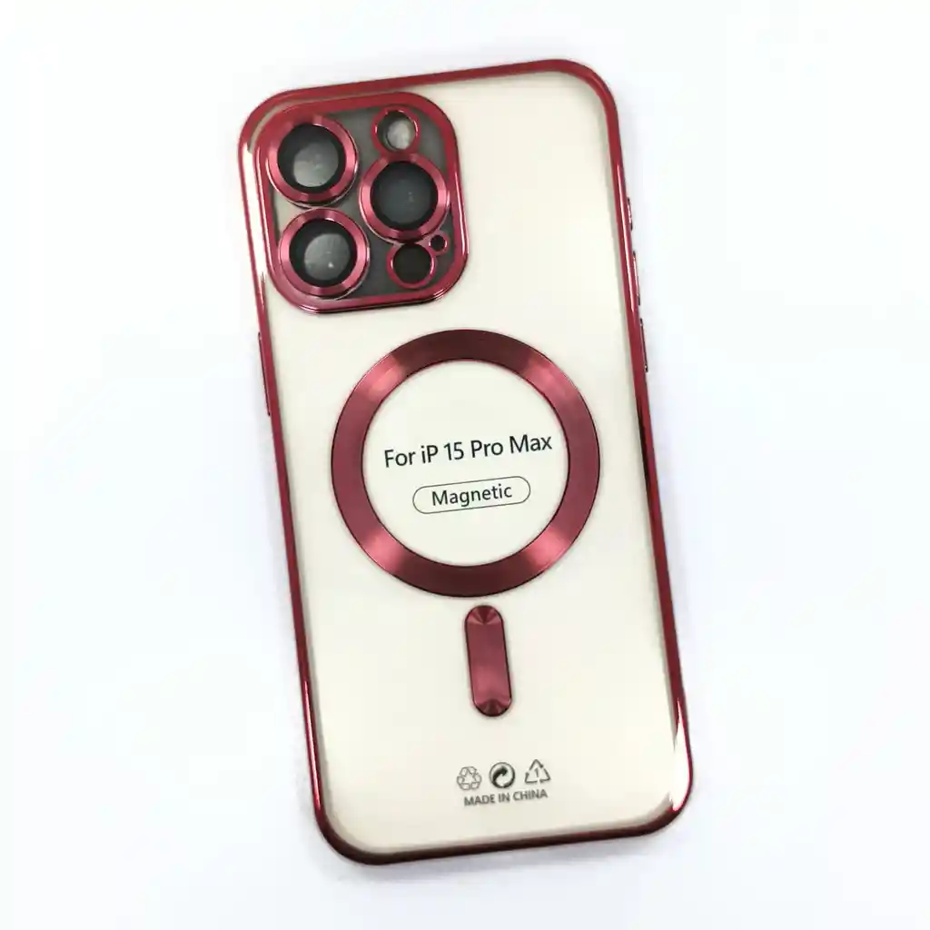 Estuche Iphone 15 Promax Electroplated Rojo