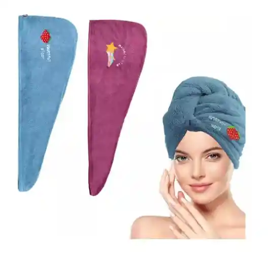 Toalla Gorro Turbante Microfibra Para Secar Cabello Ducha