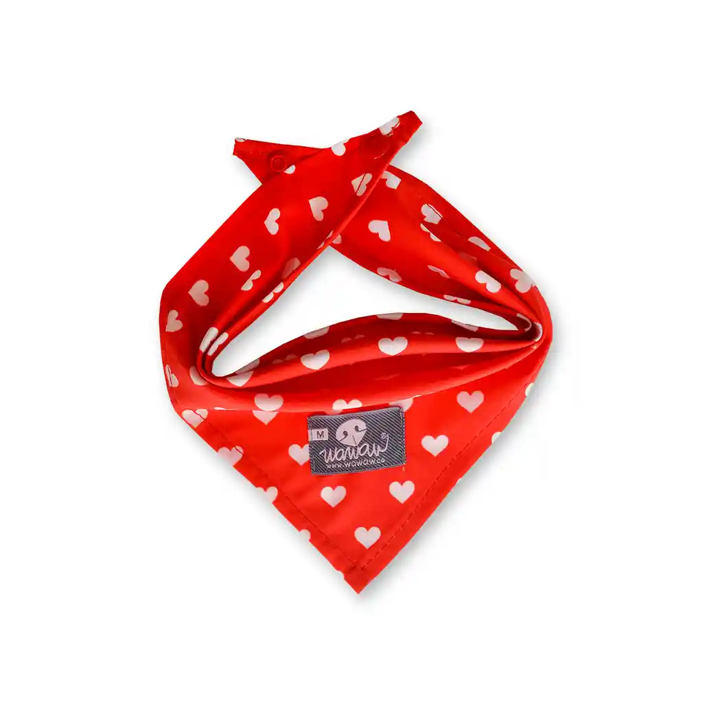 Pañoleta Para Perro Talla L Subliminal Rojo Corazones Blancos