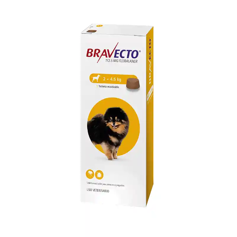 Bravecto 12 Semanas (2 A 4,5 Kg) Antipulgas Y Garrapatas