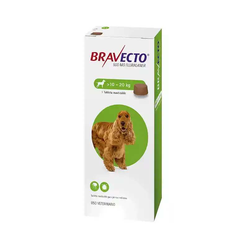 Bravecto 12 Semanas (10 A 20 Kg) Antipulgas Y Garrapatas