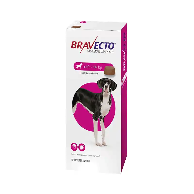 Bravecto 12 Semanas (40 A 56 Kg) Antipulgas Y Garrapatas