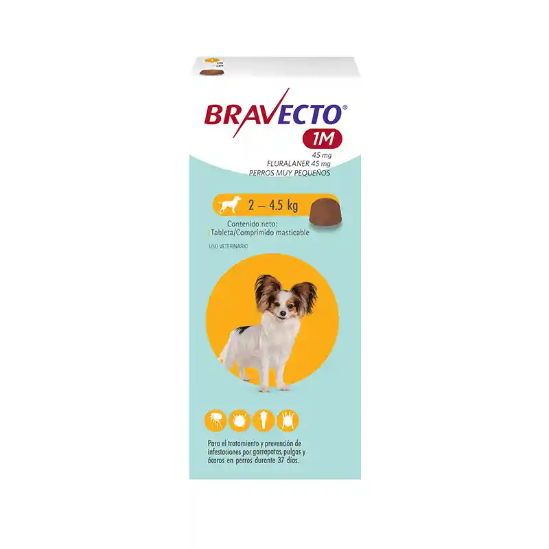 Bravecto 37 Días (perros De 2 A 4,5 Kg) Antipulgas Y Garrapatas