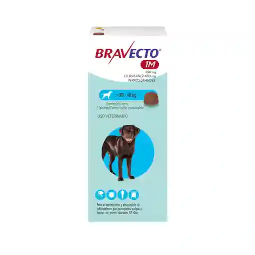 Bravecto 37 Días (perros De 20 A 40 Kg) Antipulgas Y Garrapatas