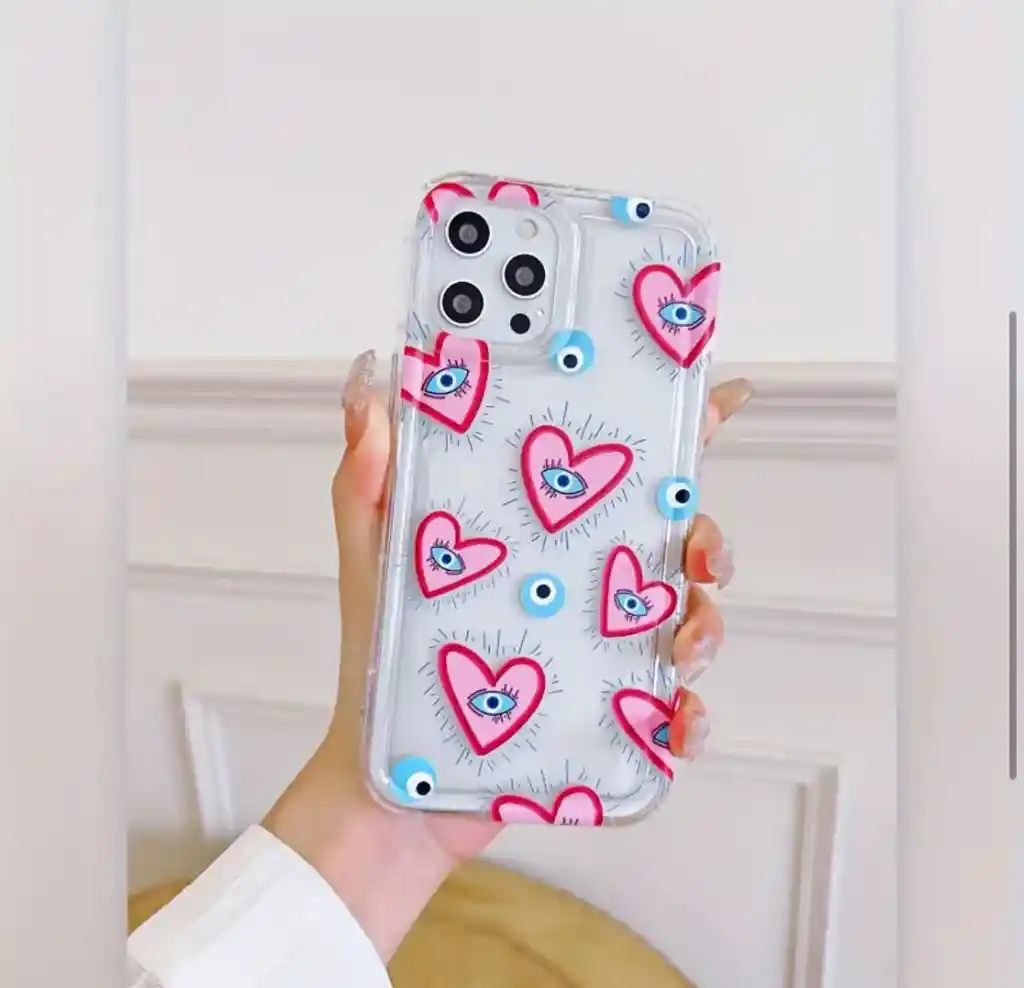 Funda O Case Para Iphone 11 Transparente Corazones