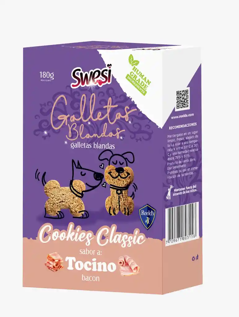 Swesi Galletas Classic Perros Tocino X 180gr