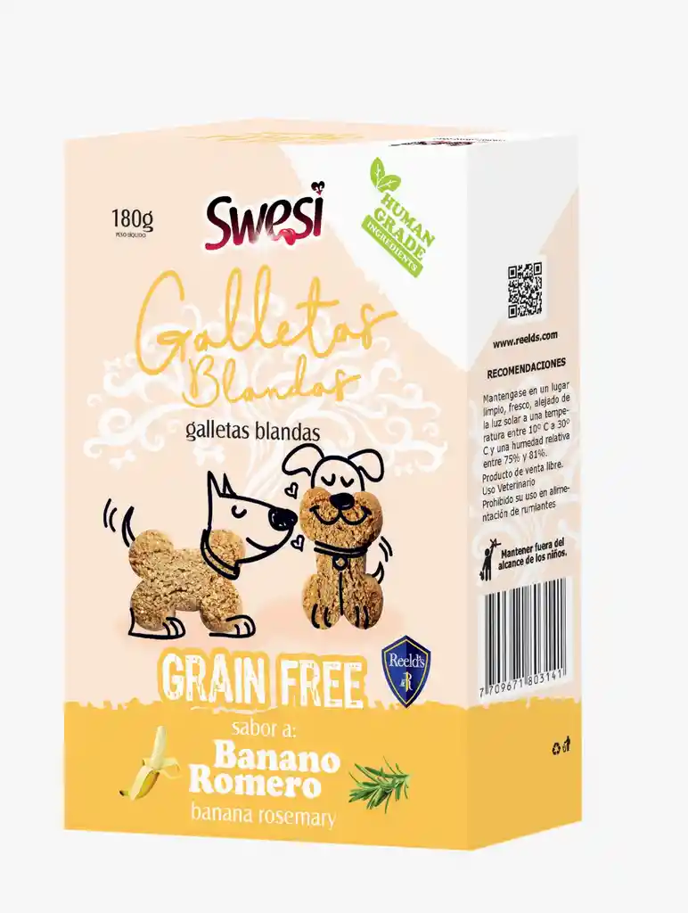 Swesi Galletas Grain Free Banano Romero Perros X 180gr