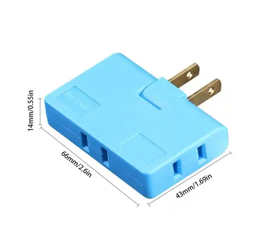 Toma Corriente Adaptador 3 En 1 Rotación De 180 Grados