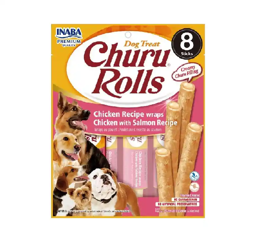 Churu Rolls Dogs Pollo Con Salmon X 8unidades