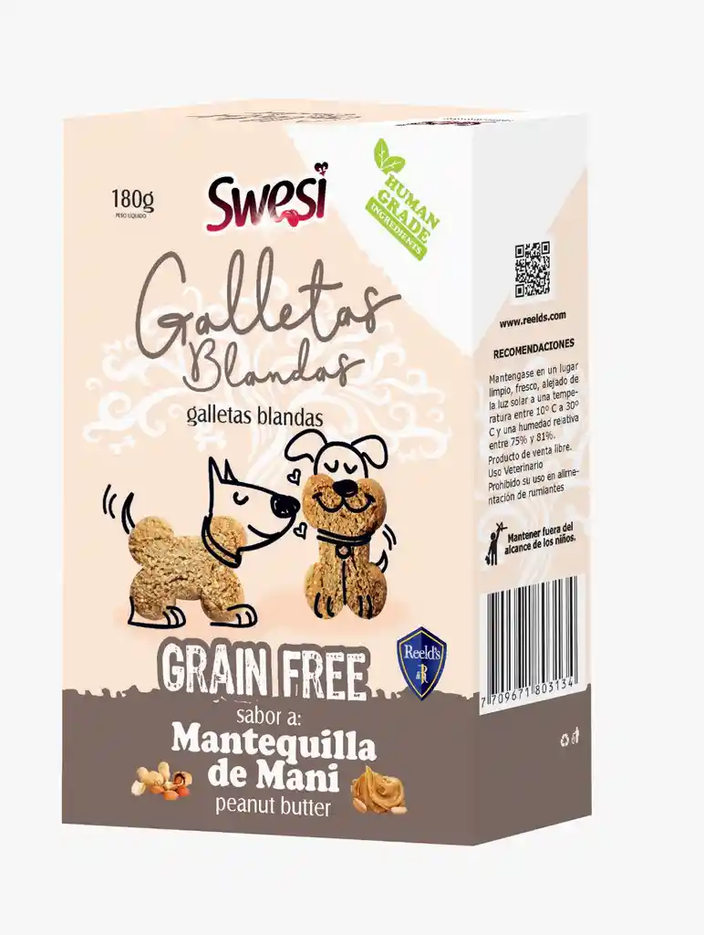 Swesi Galletas Grain Free Mantequilla De Mani Perros X 180gr