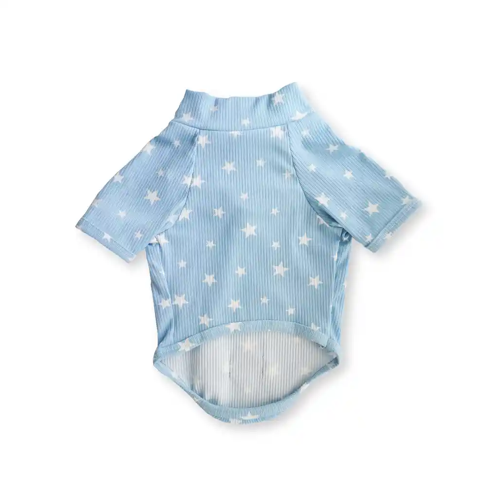 Saco Para Perro Talla S Cuello Nerú Celeste Estrellas