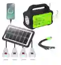 Kit Solar Gd-8075 Radio, Bluetooth, 4 Bombillos Lámpara Mp3