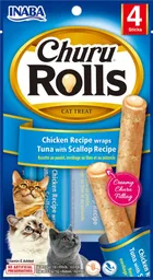 Churu Rolls Snack Para Gato 4 Piezas Sabor Pollo Y Viera