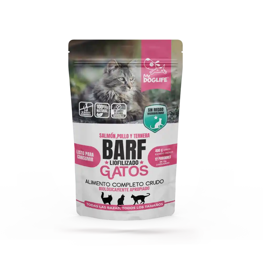 Barf Gatos 12 Porciones Salmon Pollo Y Ternera Barf Cat Dieta Para Gatos