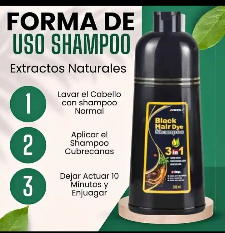 Shampoo Cubre Canas Color Negro