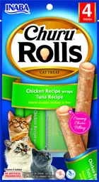 Churu Rolls Snack Para Gato 4 Piezas Con Pollo Y Atun